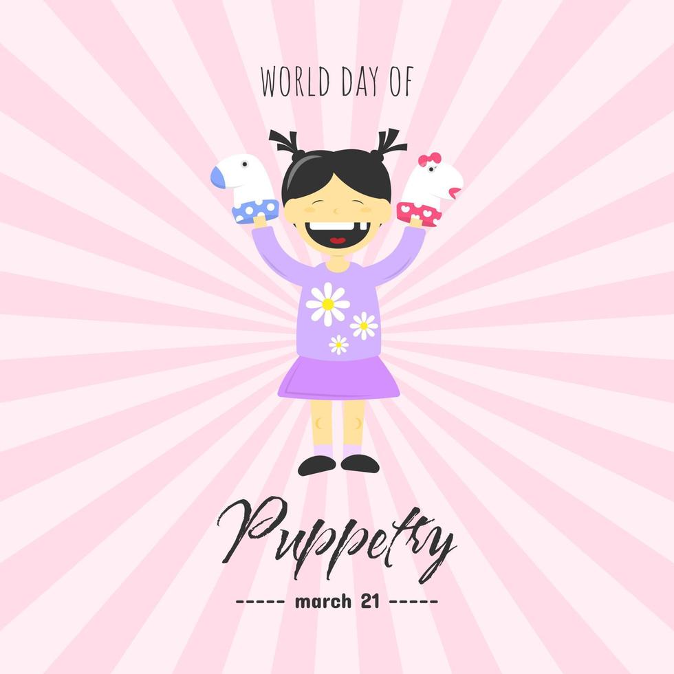 World Puppetry Day greeting vector