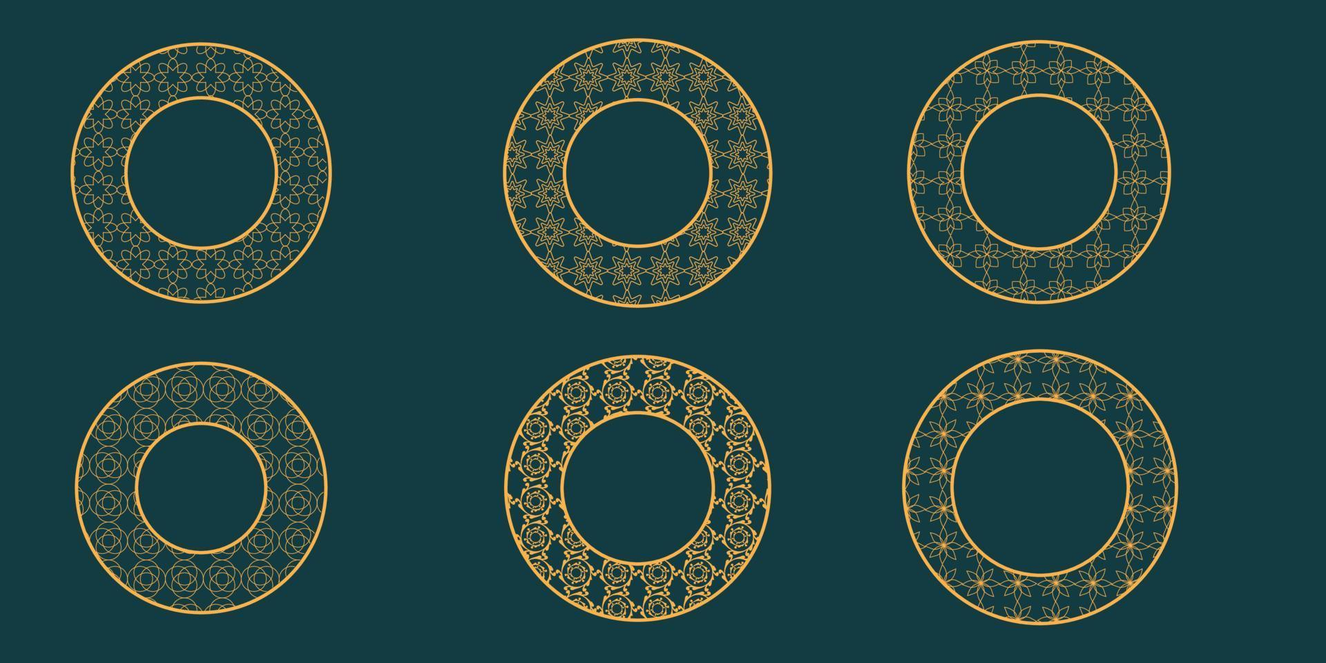 vector Set Round ornamental frames, Luxury frames, Arabic, Venetican, Oriental, Arabesque styles. Ramadan Kareem element