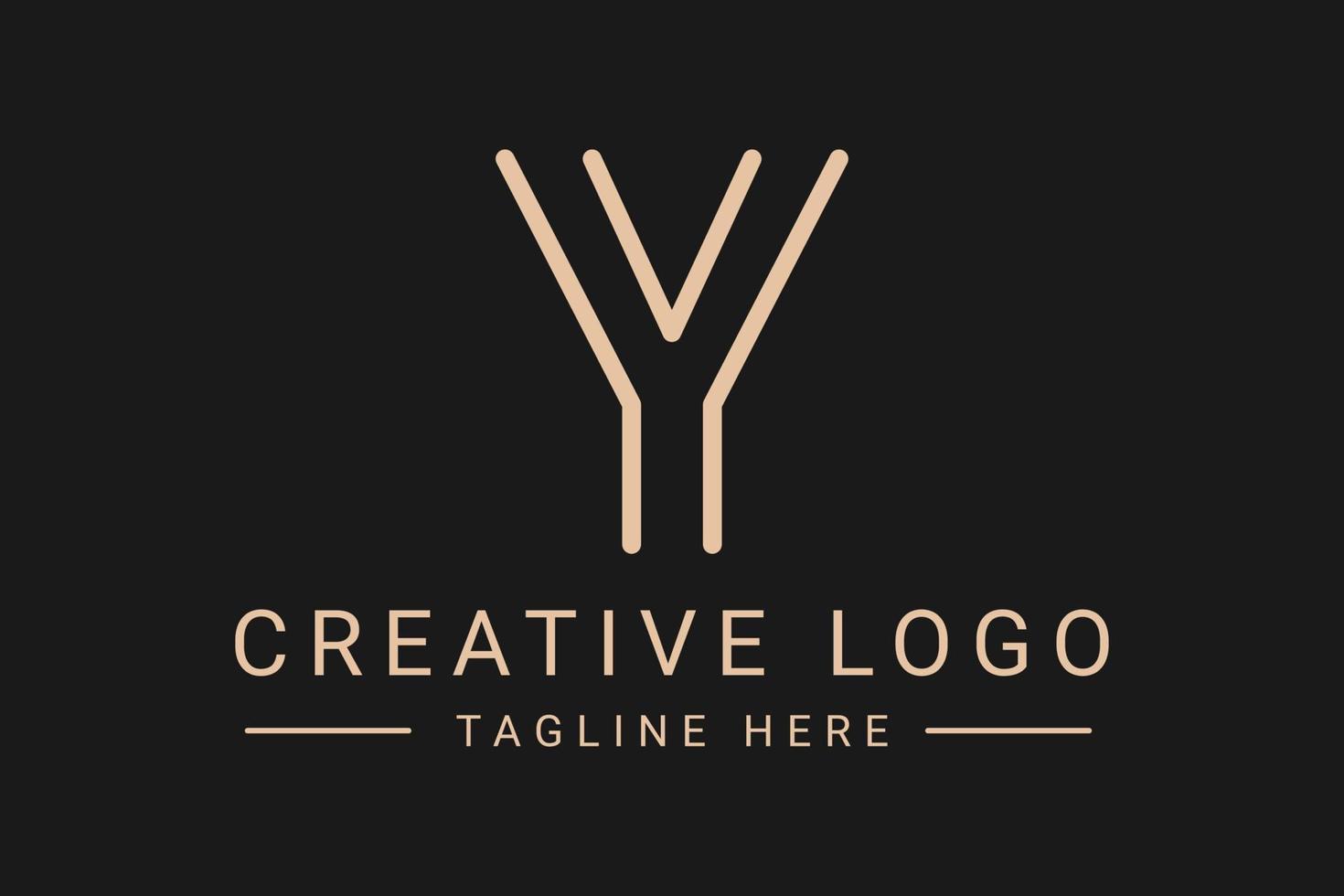 Modern creative letter Y vector logo design. Minimalist  flat line logo design. Monogram Logo design. Initials based Template and Letters in vector.
