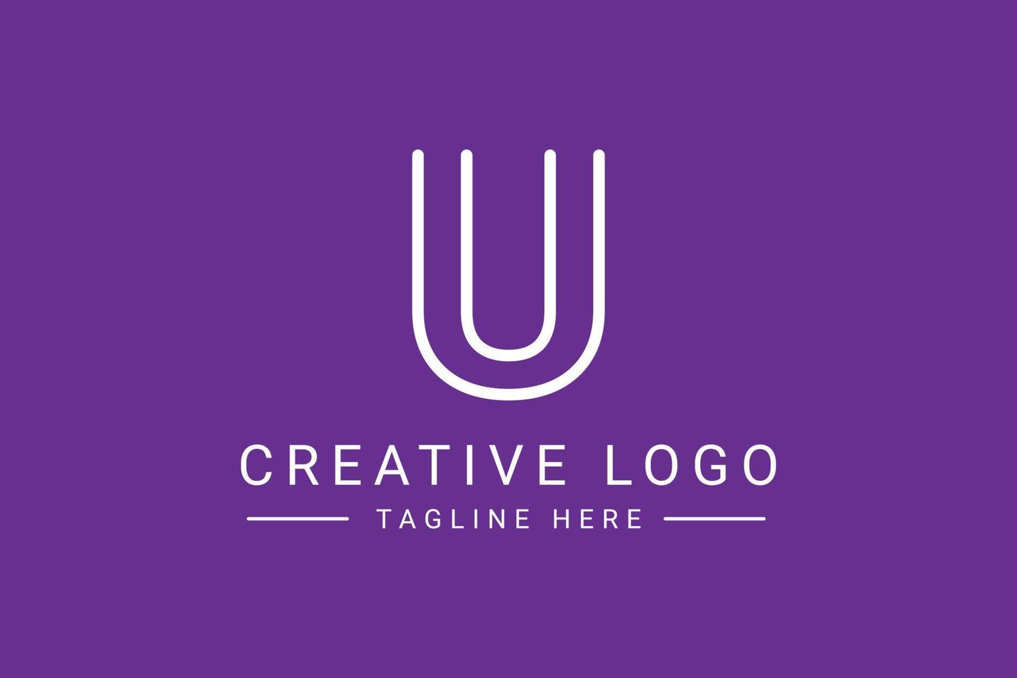Modern creative letter U vector logo design. Minimalist  flat line logo design. Monogram Logo design. Initials based Template and Letters in vector.