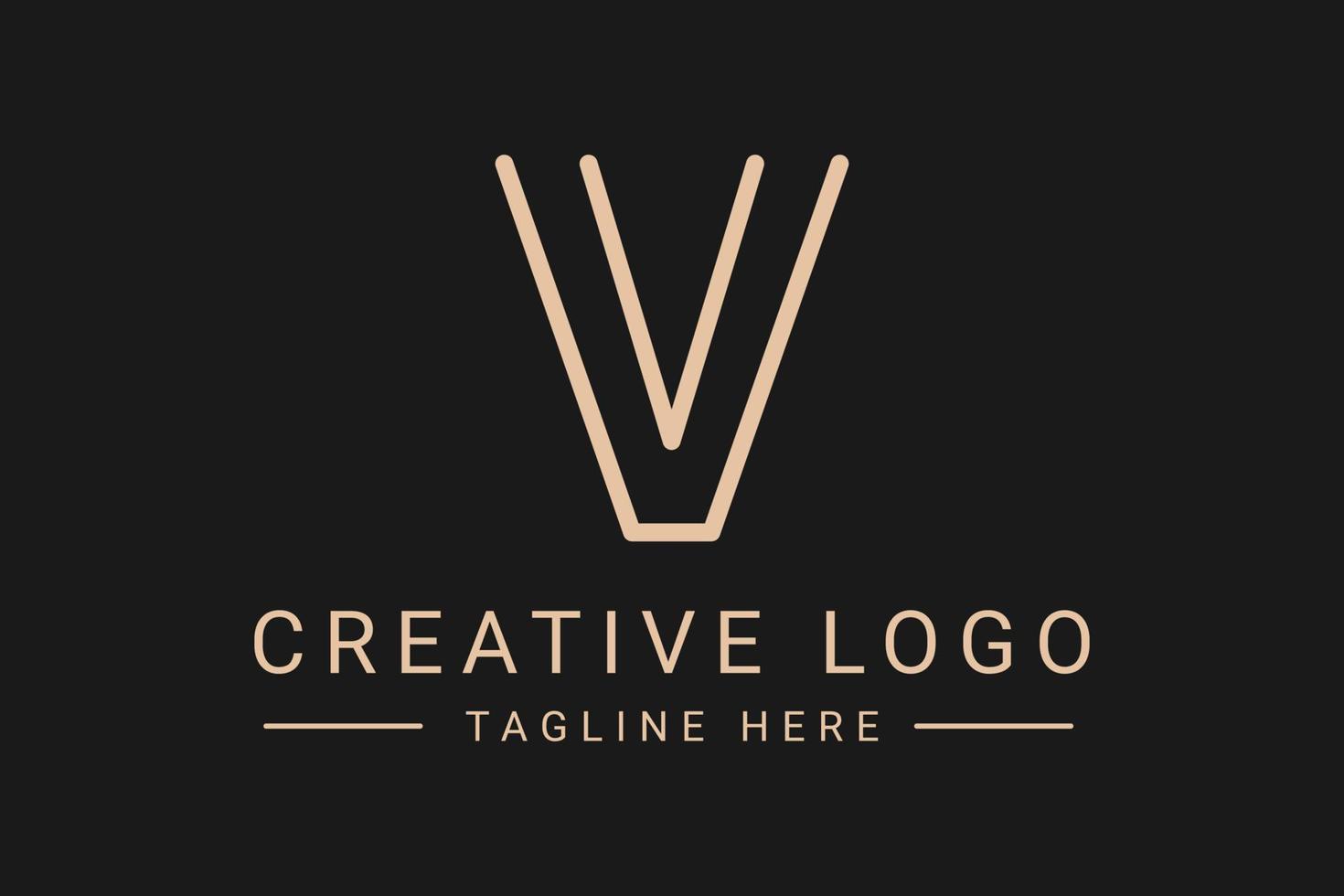 Modern creative letter V vector logo design. Minimalist  flat line logo design. Monogram Logo design. Initials based Template and Letters in vector.