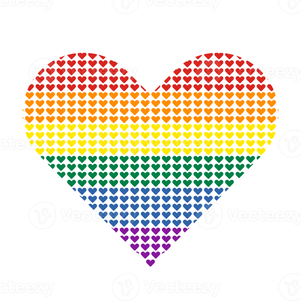 Pride flag Heart shape icon with heart pattern inside png