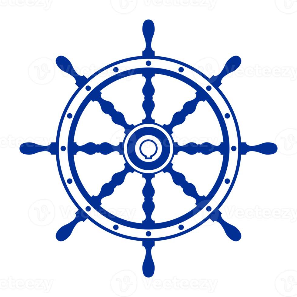 Ship wheel icon. Old ship steering wheel rudder isolated png