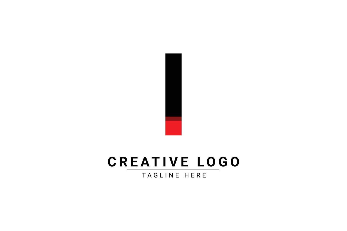 Initial Letter I Logo. Red and black shape C Letter logo with shadow usable for Business and Branding Logos. Flat Vector Logo Design Template Element.