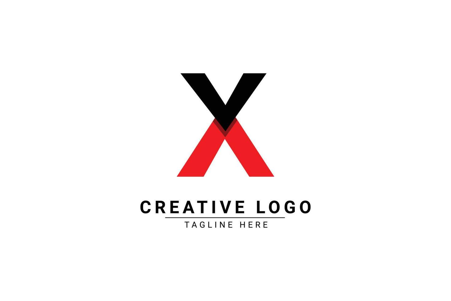 Initial Letter X Logo. Red and black shape C Letter logo with shadow usable for Business and Branding Logos. Flat Vector Logo Design Template Element.