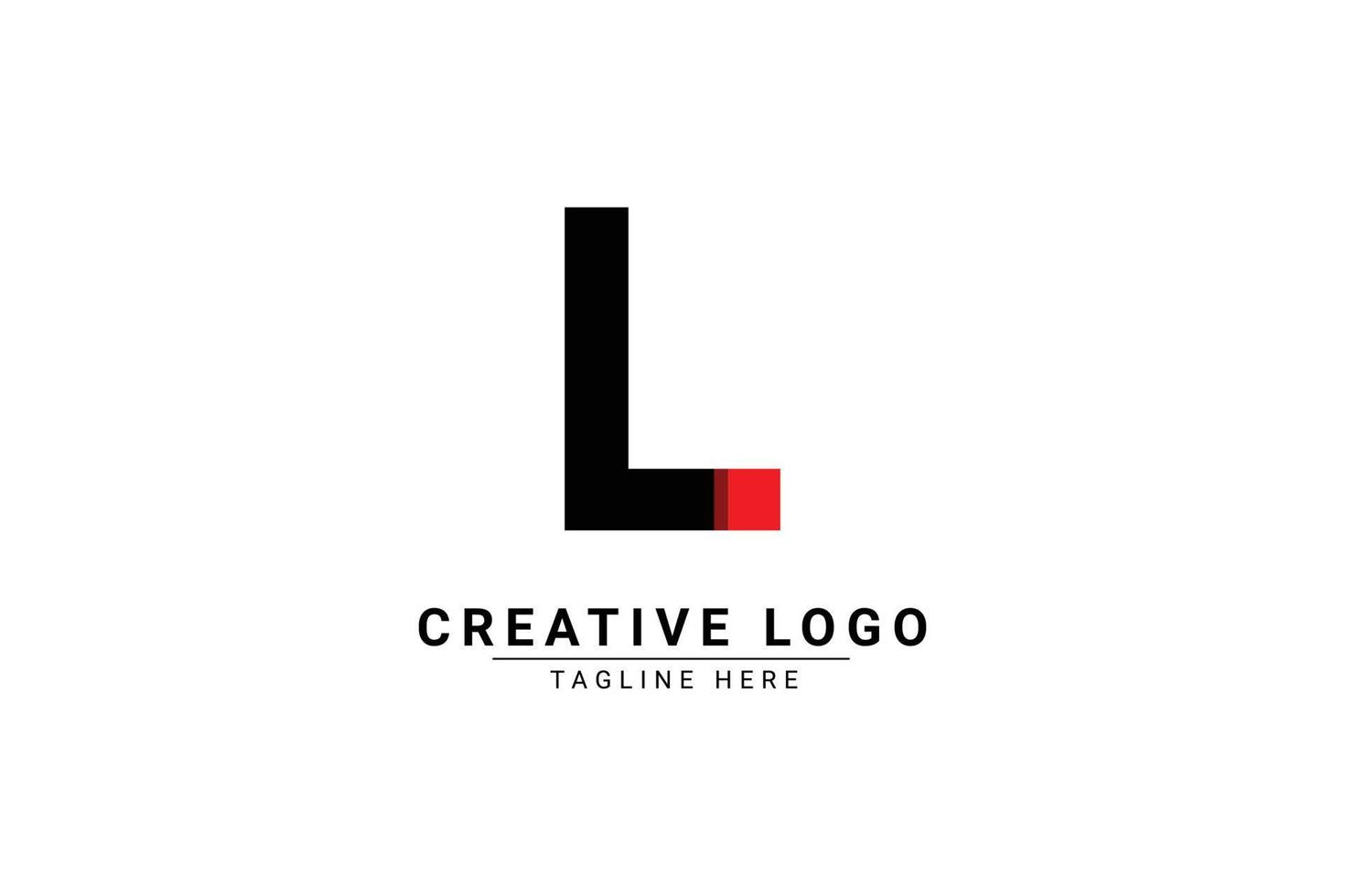 Initial Letter L Logo. Red and black shape C Letter logo with shadow usable for Business and Branding Logos. Flat Vector Logo Design Template Element.