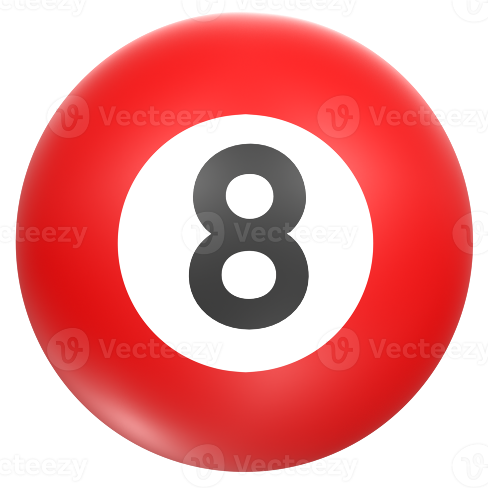 billiard ball isolated on transparent png