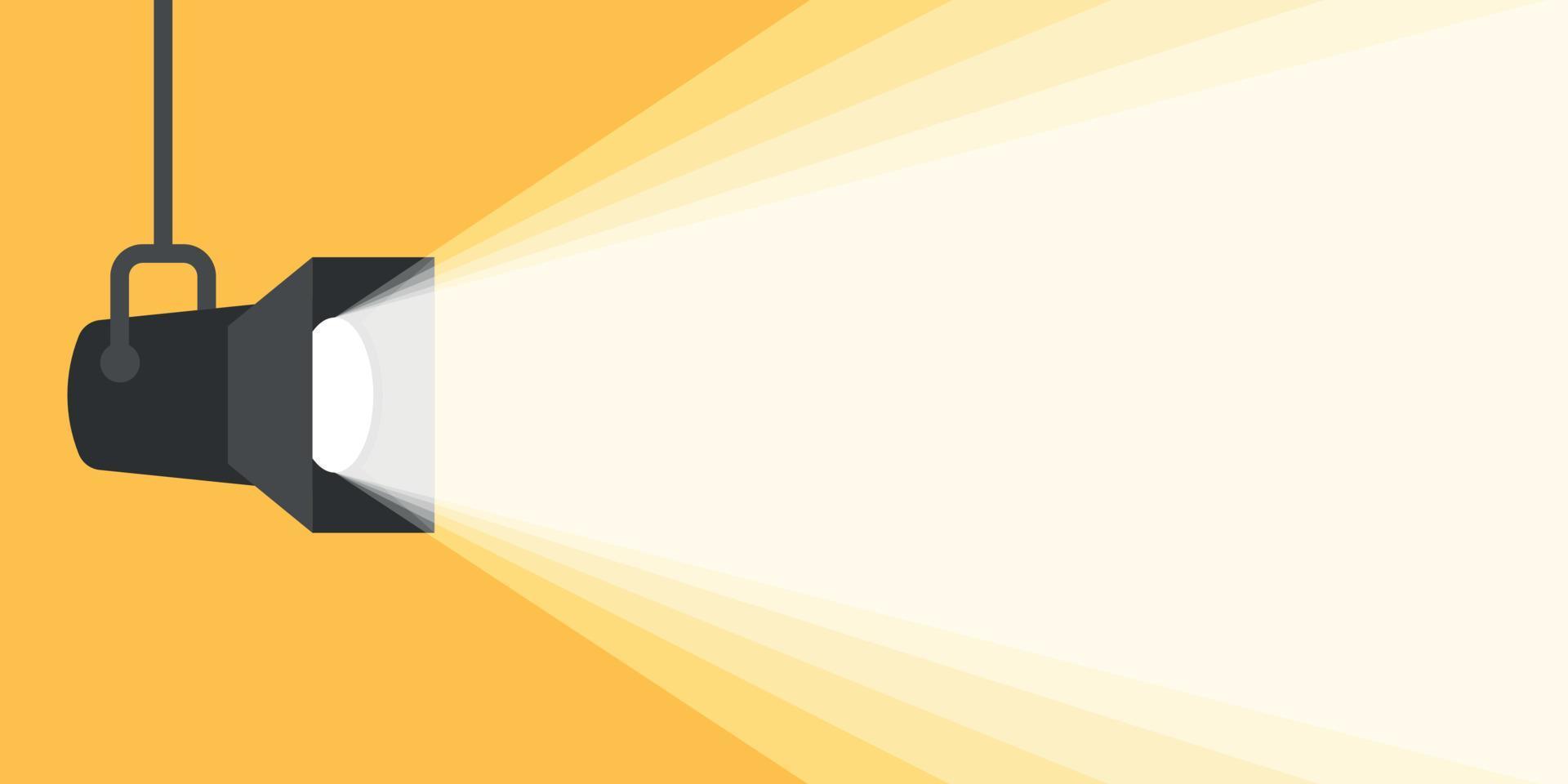 Lamp illumination icon in flat style. Spotlight vector illustration on isolated background. Floodlight energy sign business concept.