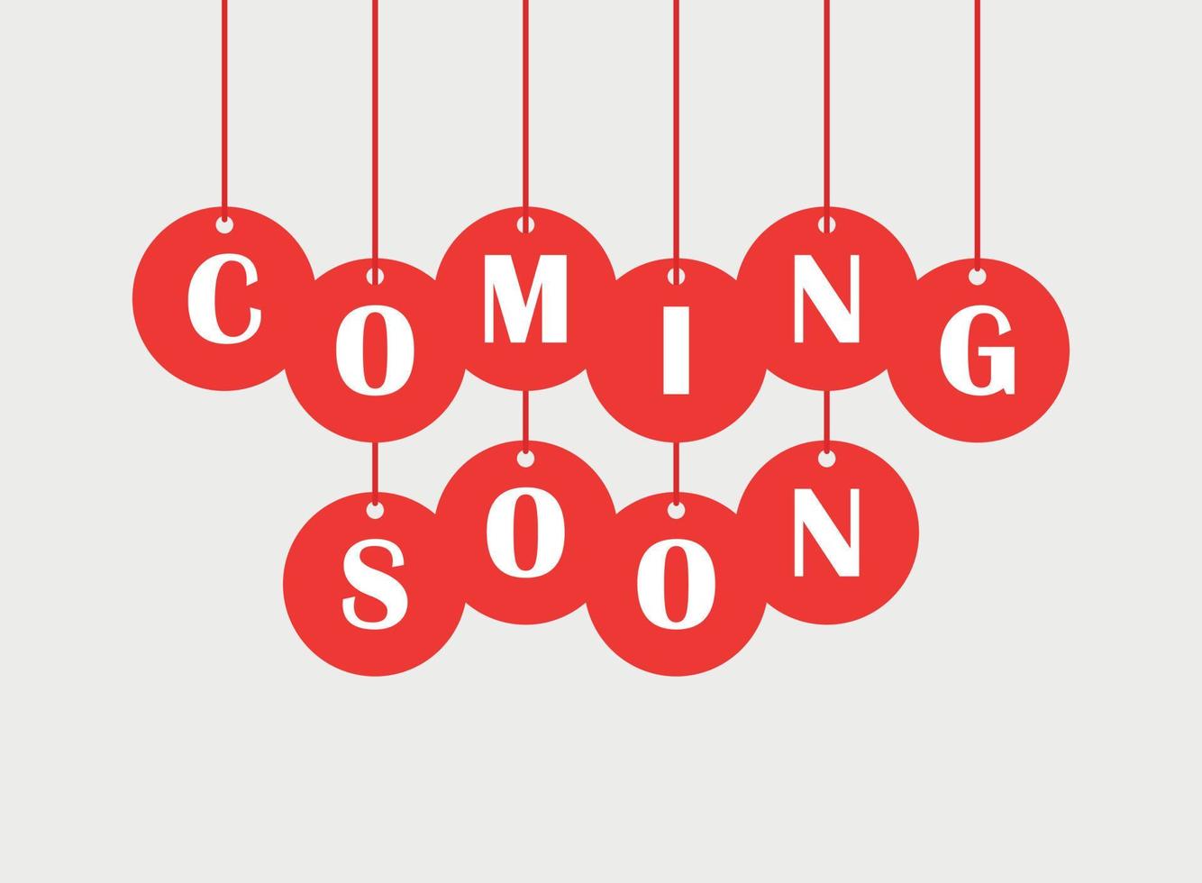 Coming soon banner icon in flat style. Promotion label vector illustration on isolated background. Open poster sign business concept.