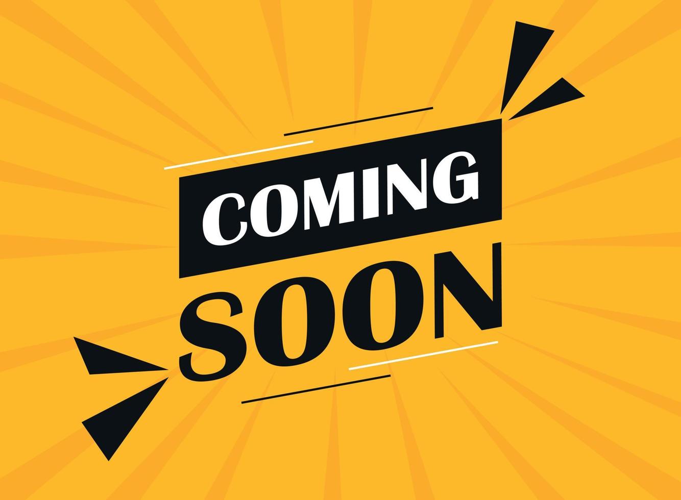 Coming soon banner icon in flat style. Promotion label vector illustration on isolated background. Open poster sign business concept.