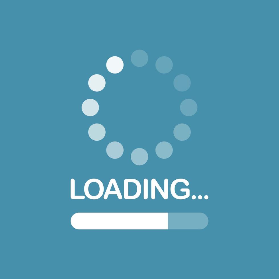 Loading bar icon in flat style. Progress indicator vector illustration on isolated background. Download button sign business concept.