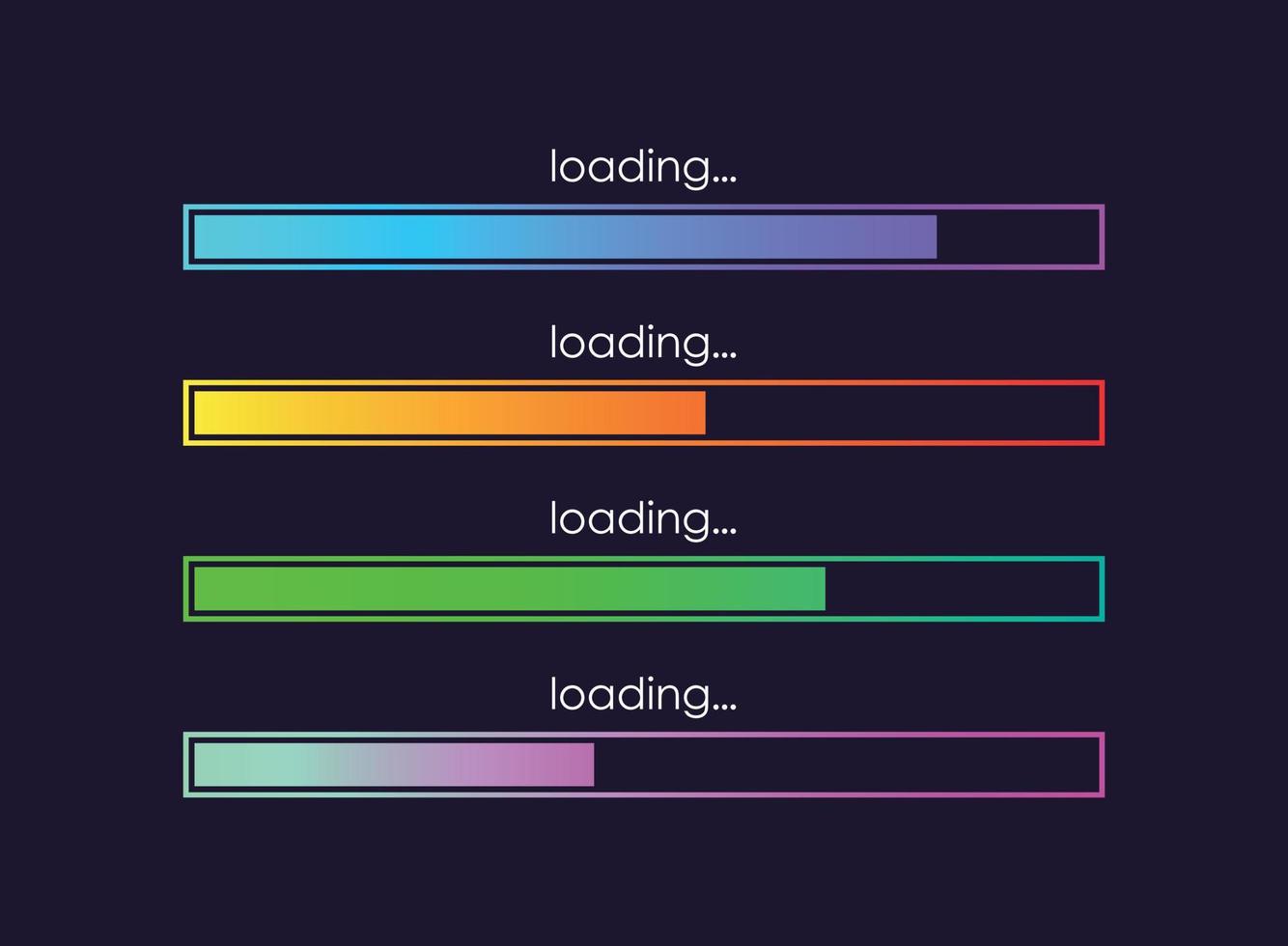 Loading bar icon in flat style. Progress indicator vector illustration on isolated background. Download button sign business concept.