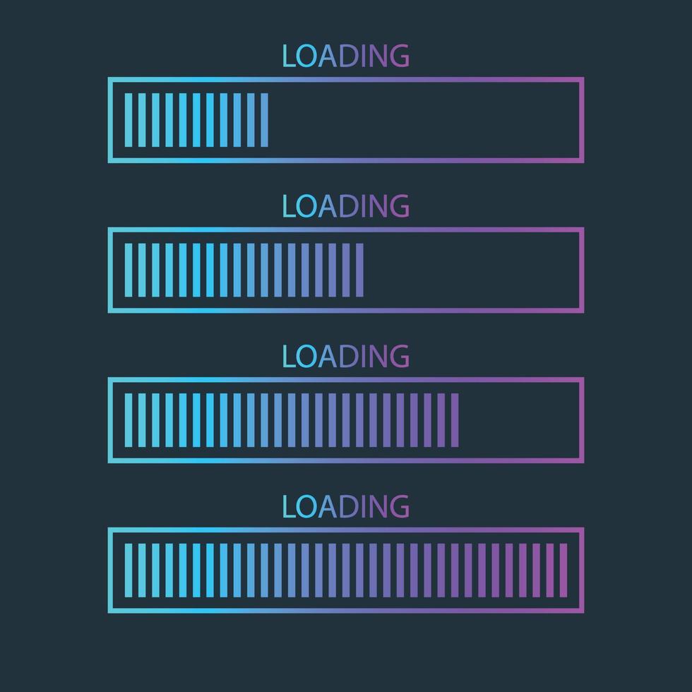 Loading bar icon in flat style. Progress indicator vector illustration on isolated background. Download button sign business concept.
