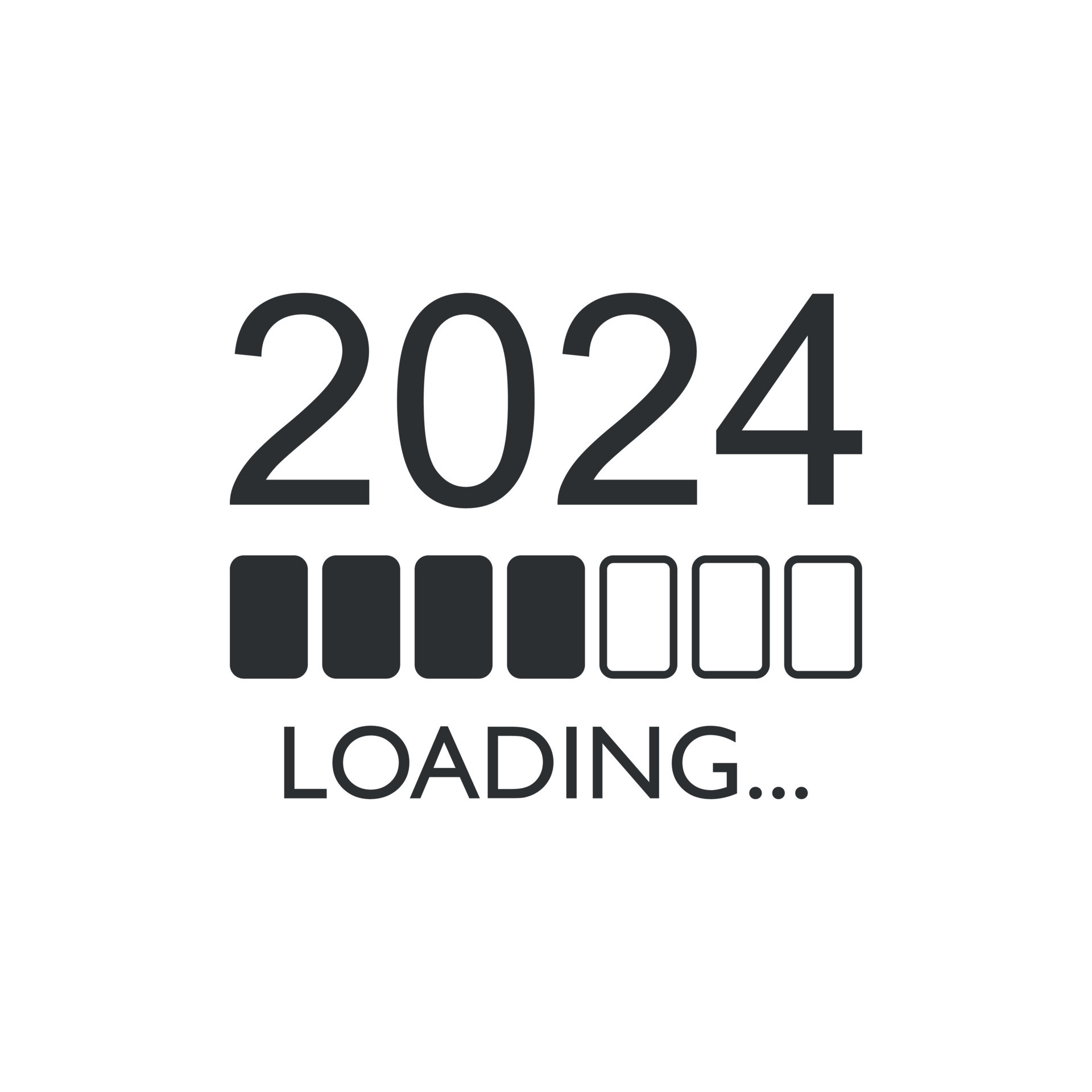 Loading 2025 year icon in flat style. Progress indicator vector