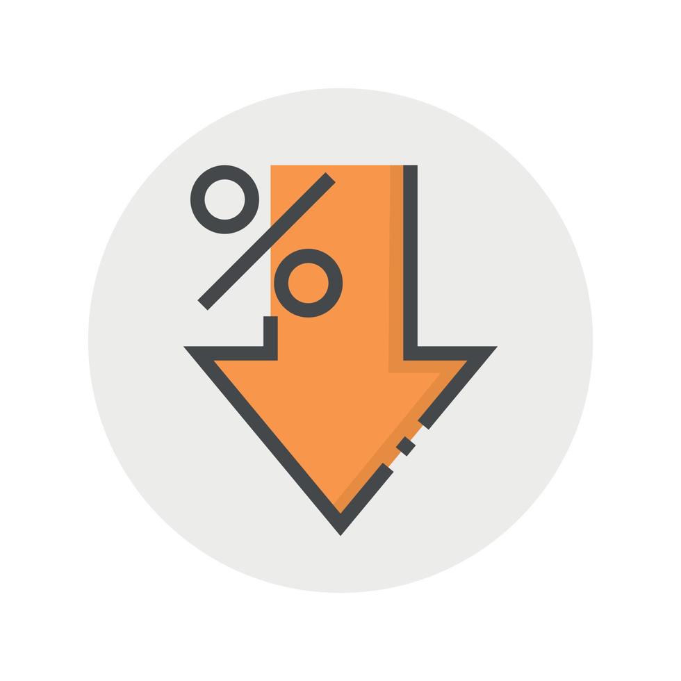 Growth profit icon in flat style. Percentage arrow up and down vector illustration on isolated background. Finance interest rate sign business concept.