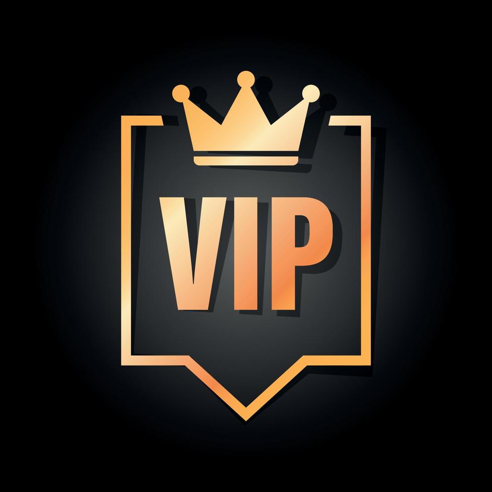 VIP badges icon in flat style. Exclusive badge vector illustration on isolated background. Premium luxury sign business concept.