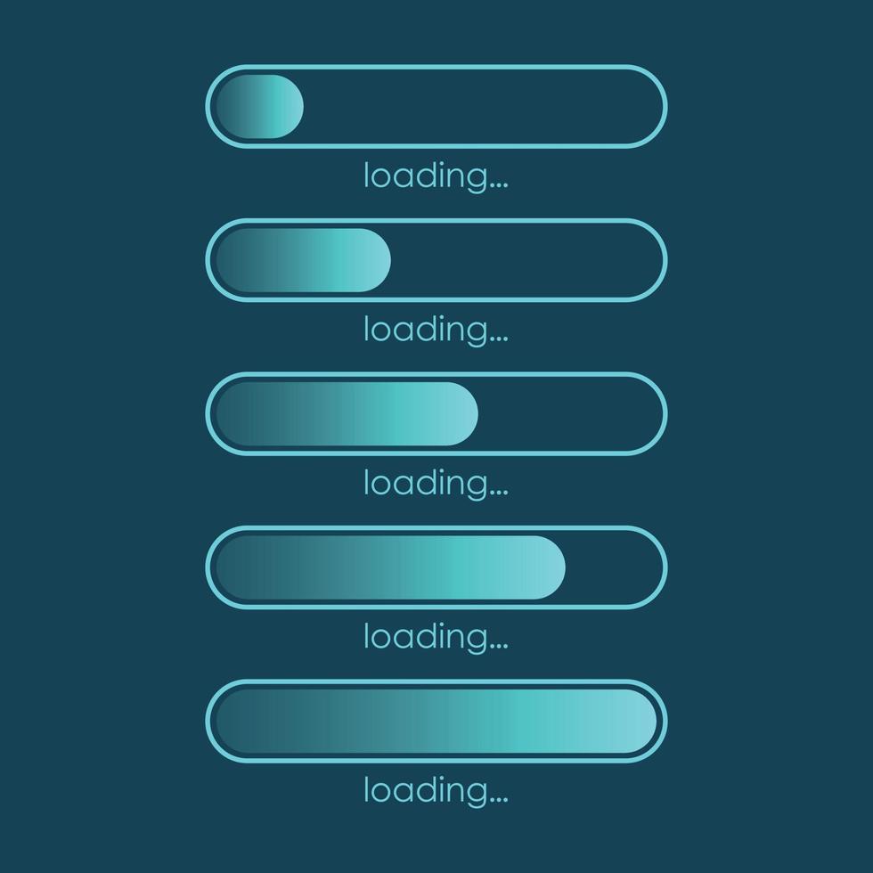 Loading bar icon in flat style. Progress indicator vector illustration on isolated background. Download button sign business concept.