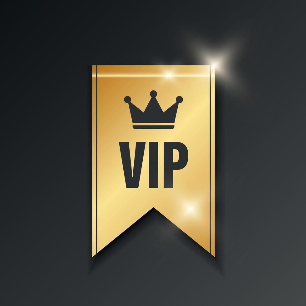 VIP insignias icono en plano estilo. exclusivo Insignia vector ilustración en aislado antecedentes. prima lujo firmar negocio concepto.