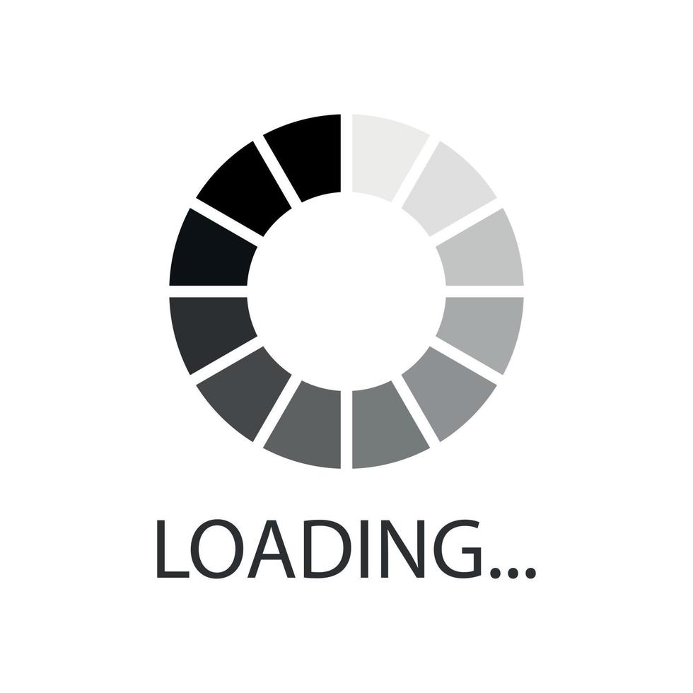 Loading bar icon in flat style. Progress indicator vector illustration on isolated background. Download button sign business concept.