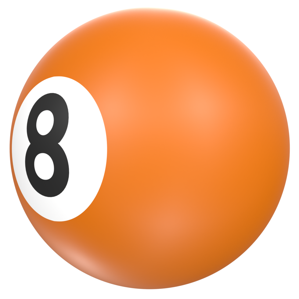 billiard ball isolated on transparent png