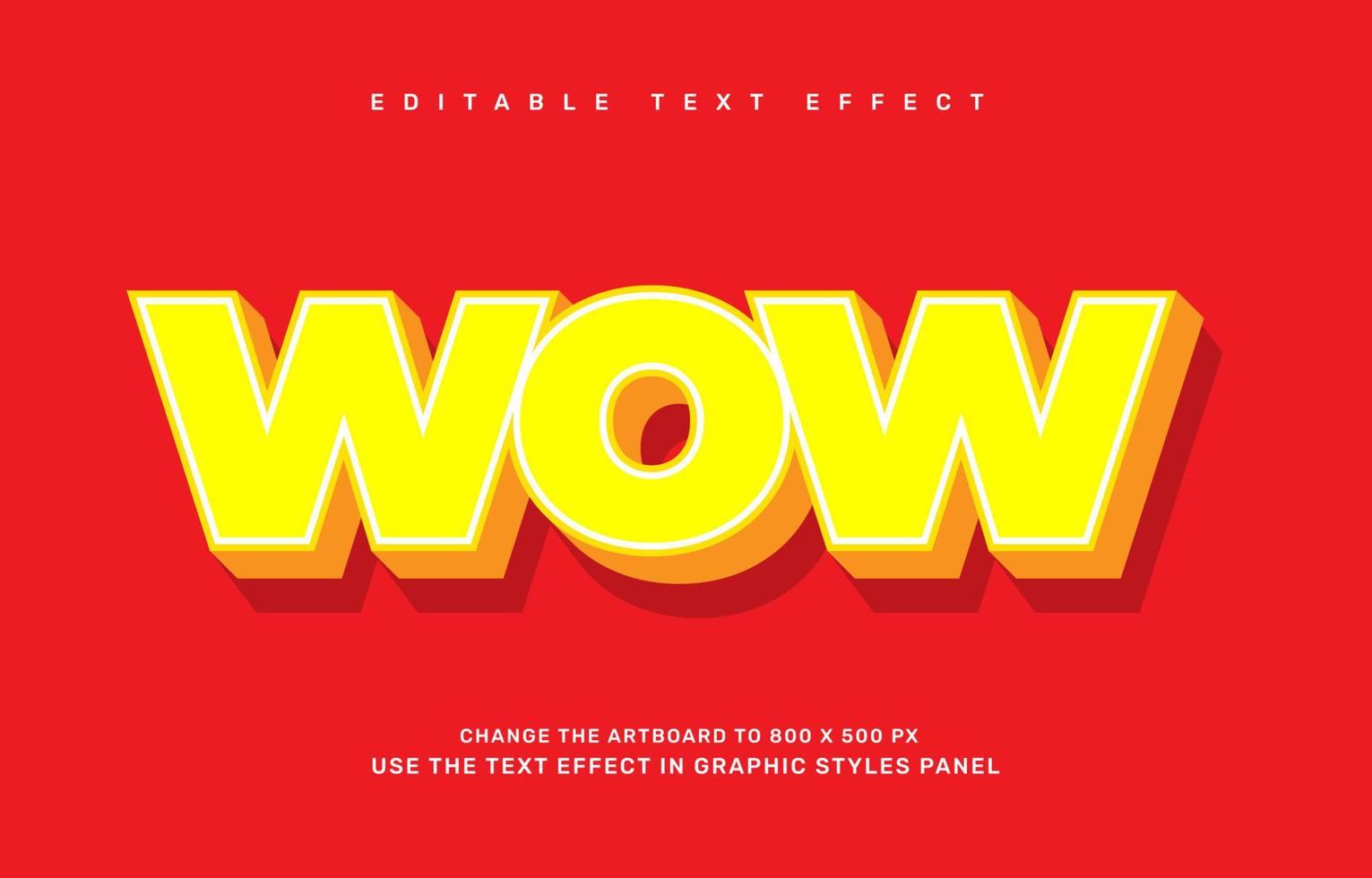 Wow editable text effect template vector