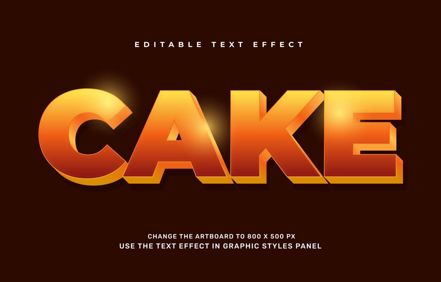 Cake editable text effect template vector