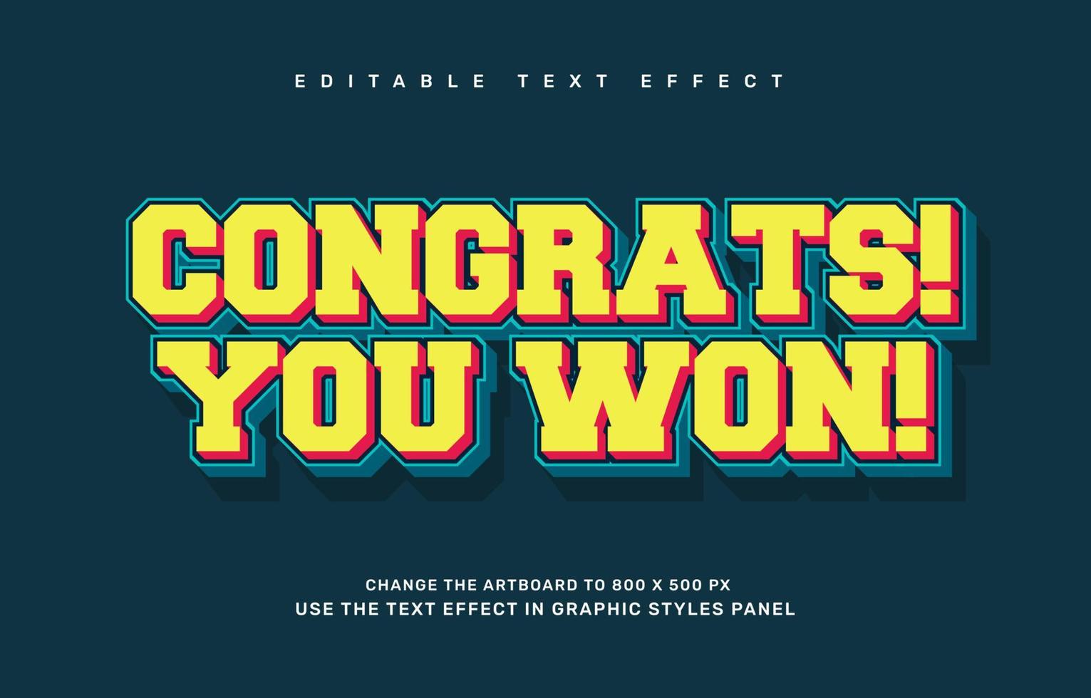 congratulation editable text effect template vector