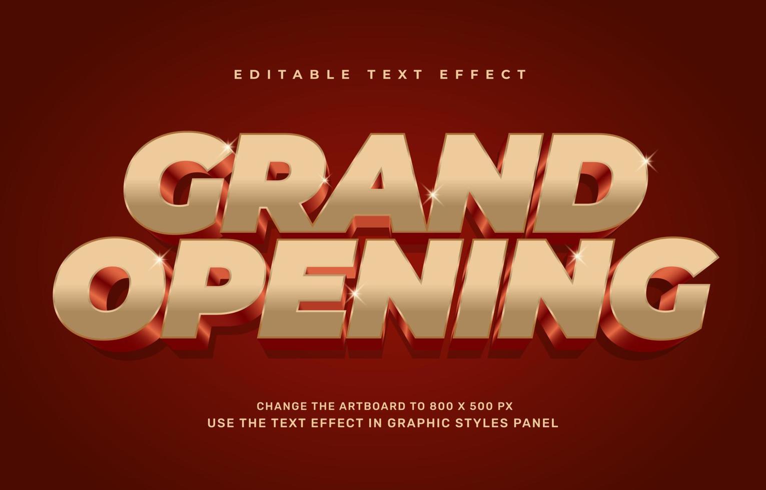 Gold Grand opening editable text effect template vector