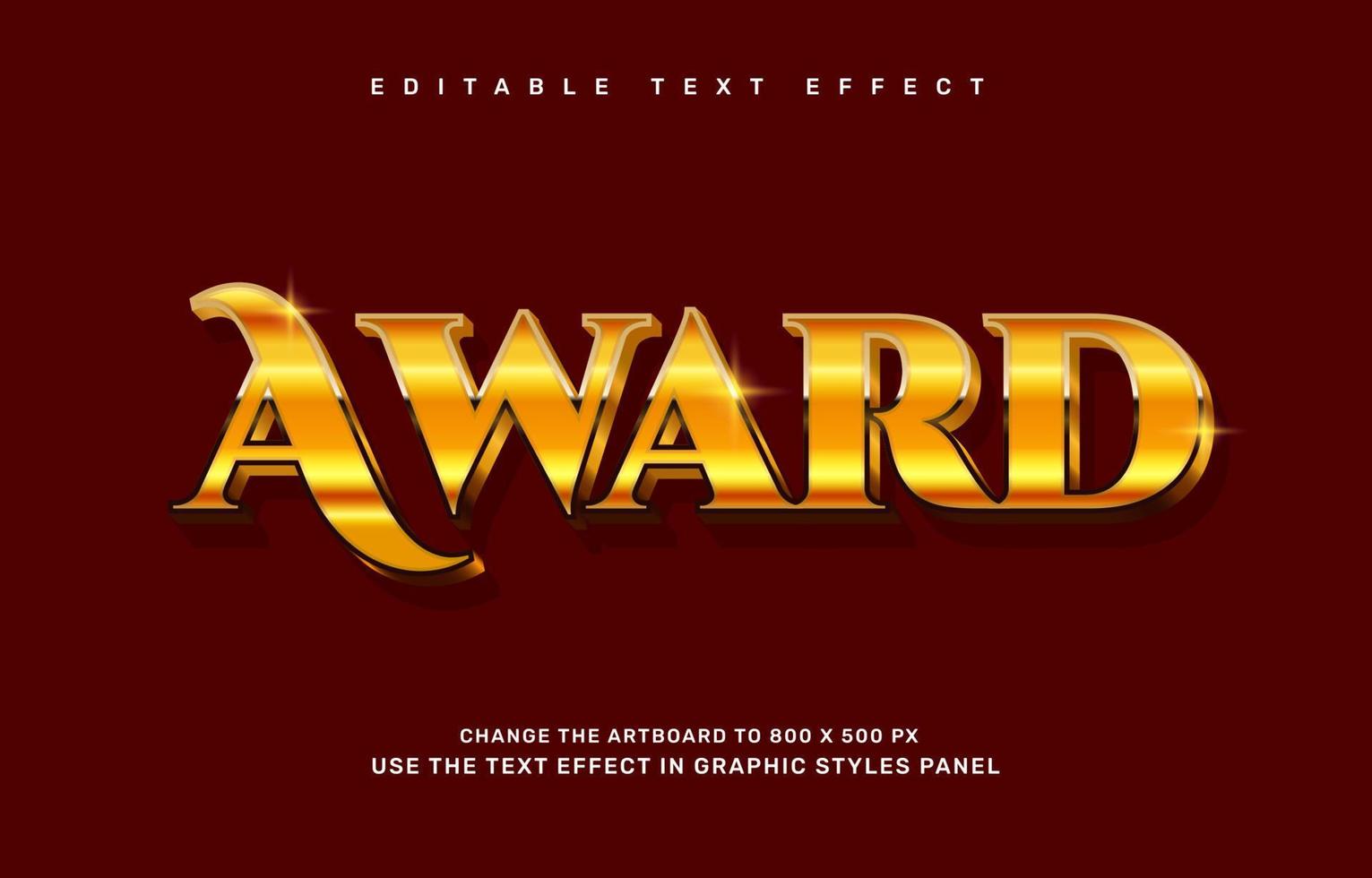 Gold Award editable text effect template vector