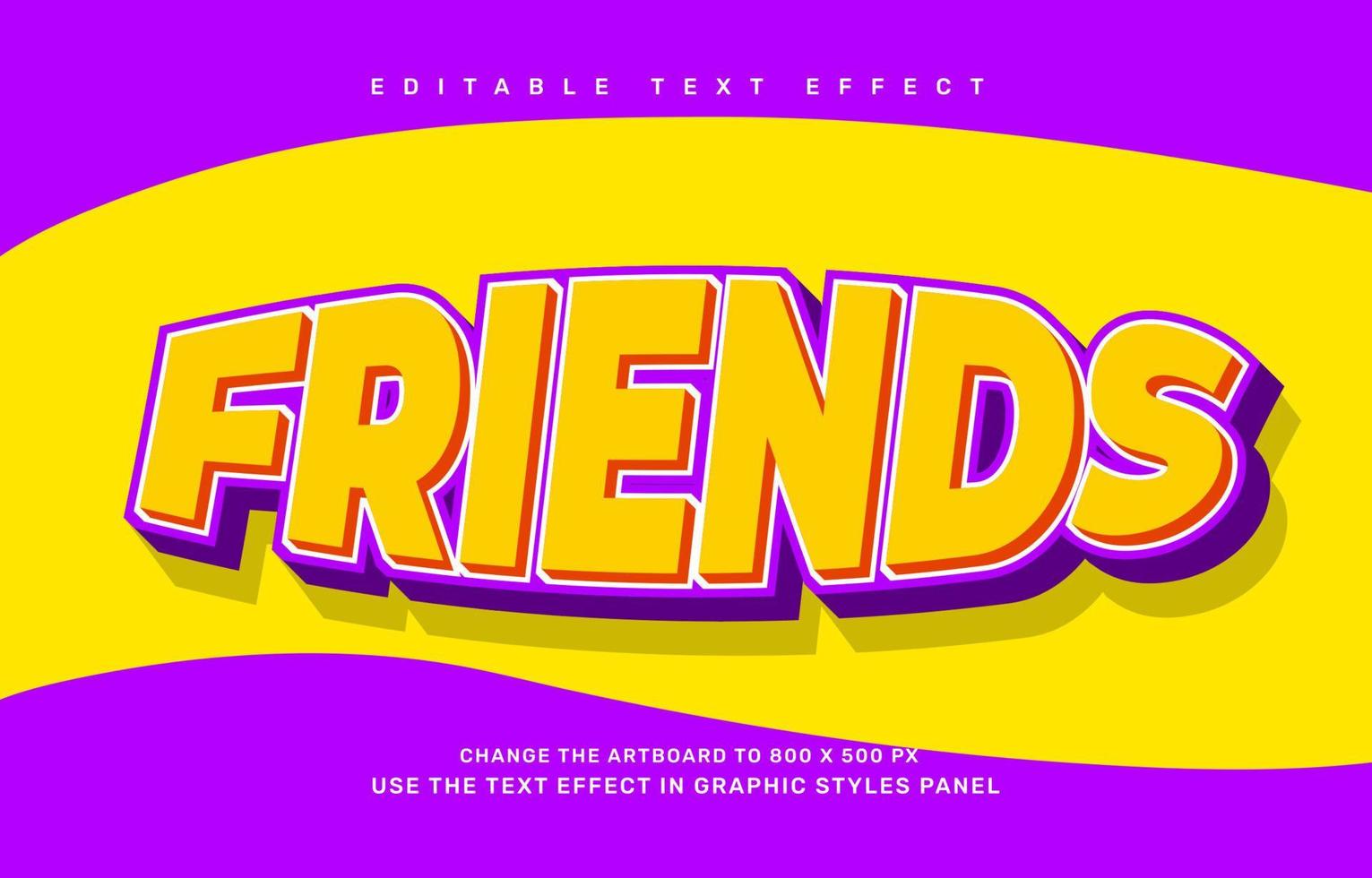 Friends editable text effect template vector