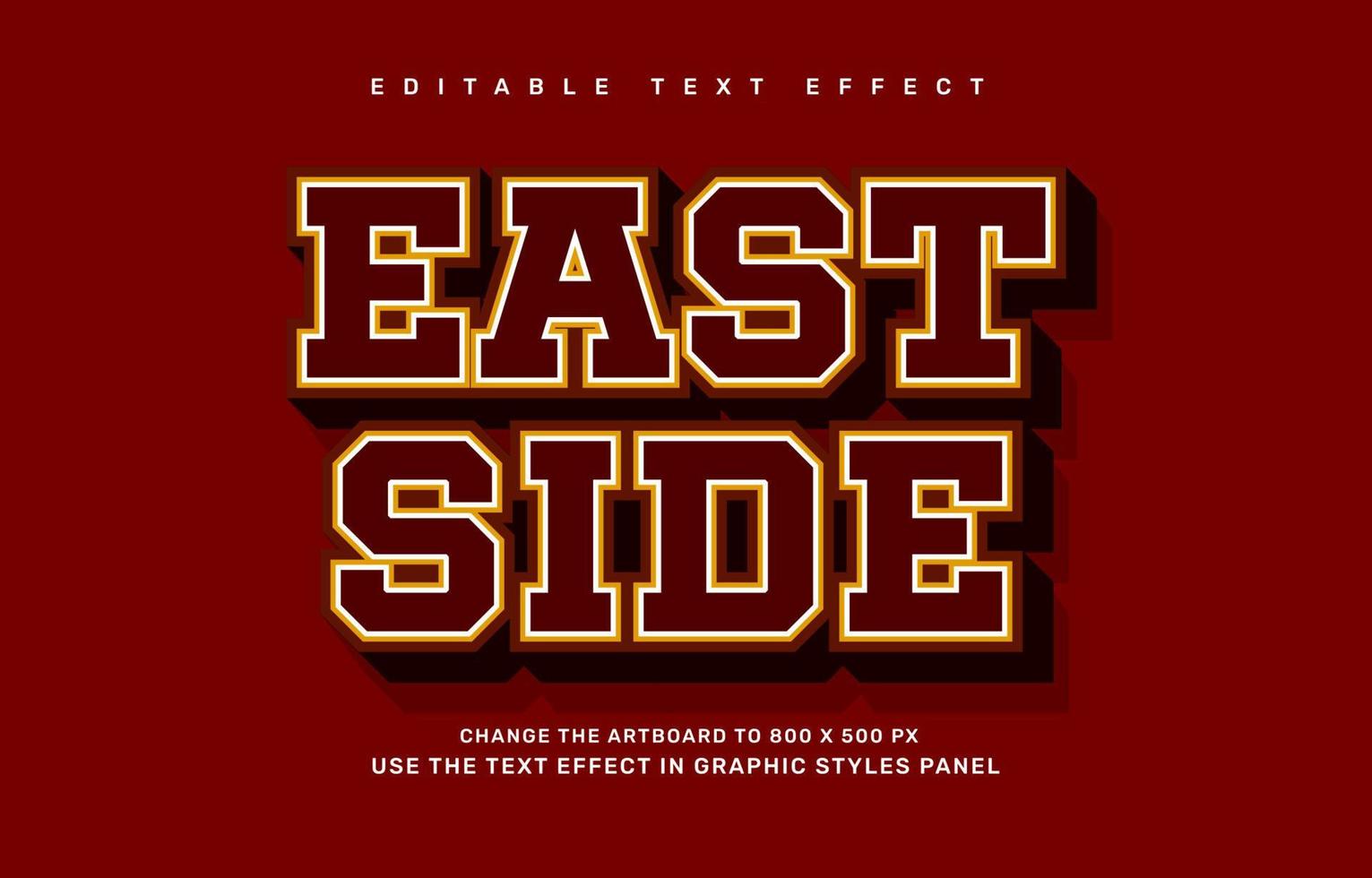 East side editable text effect template vector