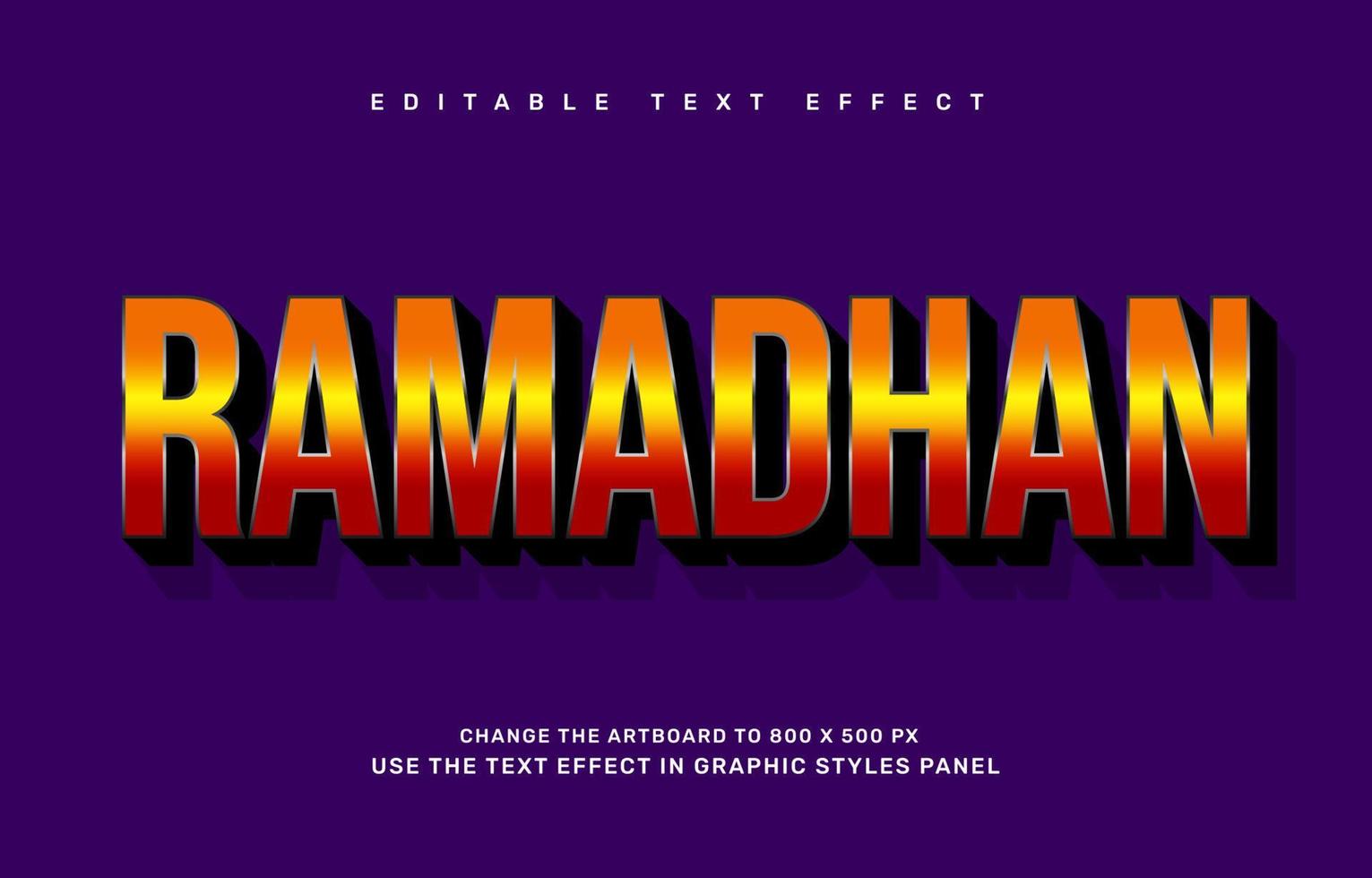 Luxury Ramadan editable text effect template vector