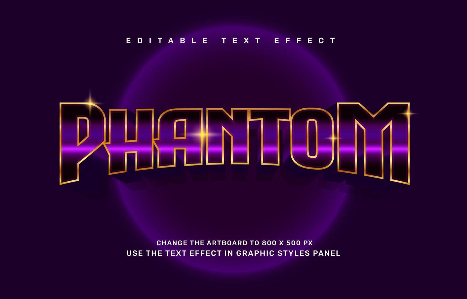 Phantom editable text effect template vector