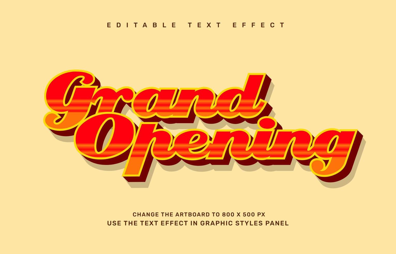 Grand opening editable text effect template vector