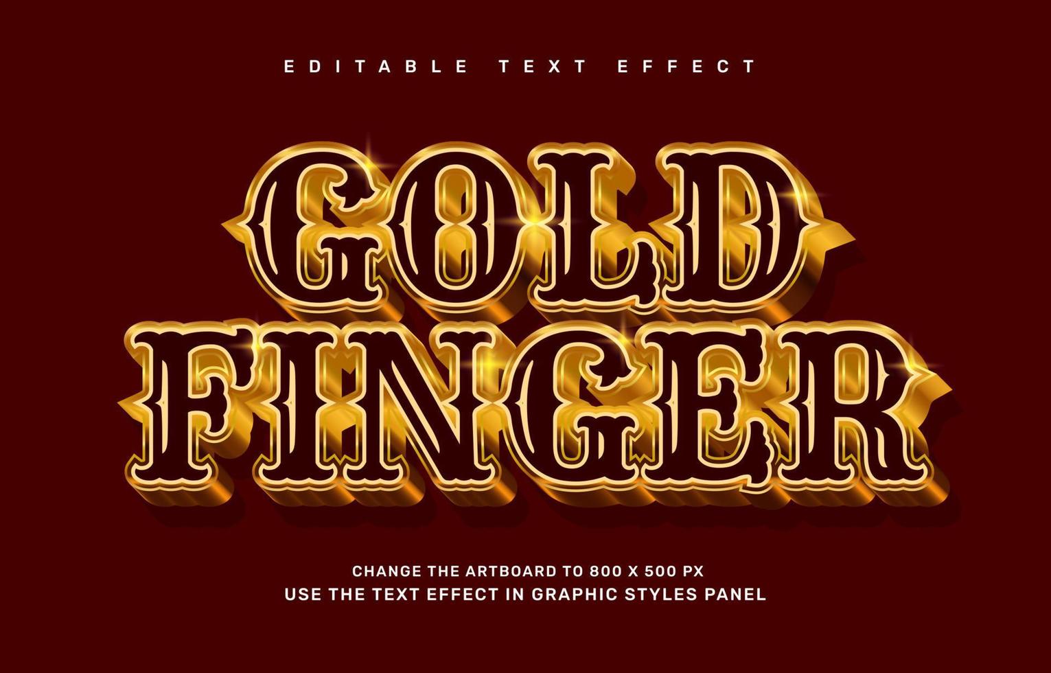 Gold finger editable text effect template vector