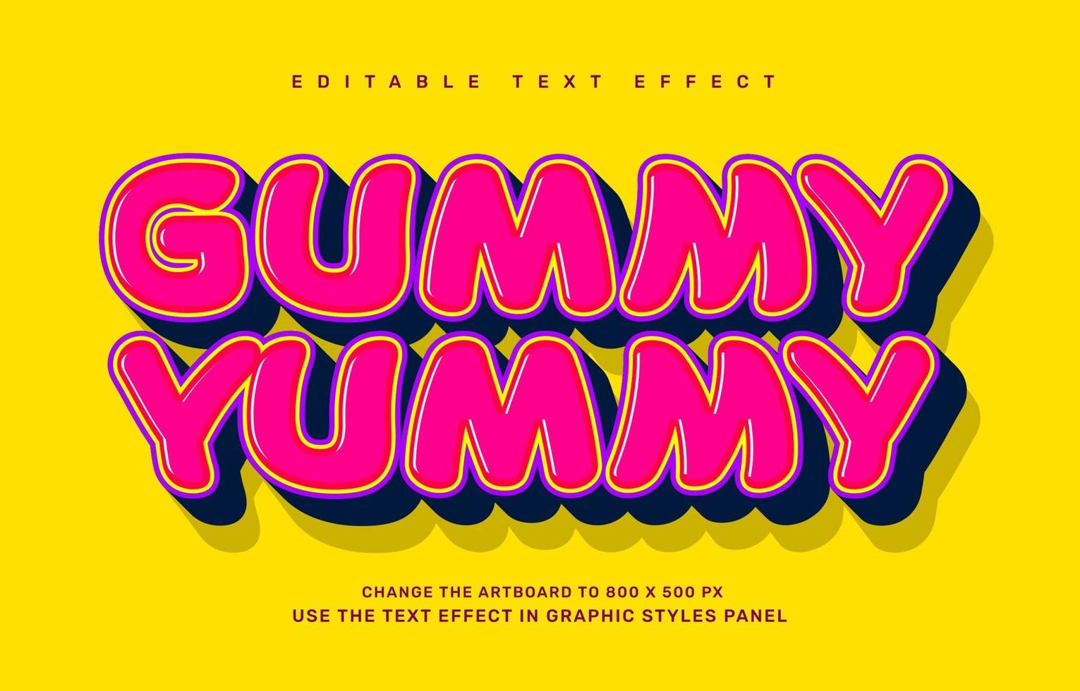 Gummy candy editable text effect template vector
