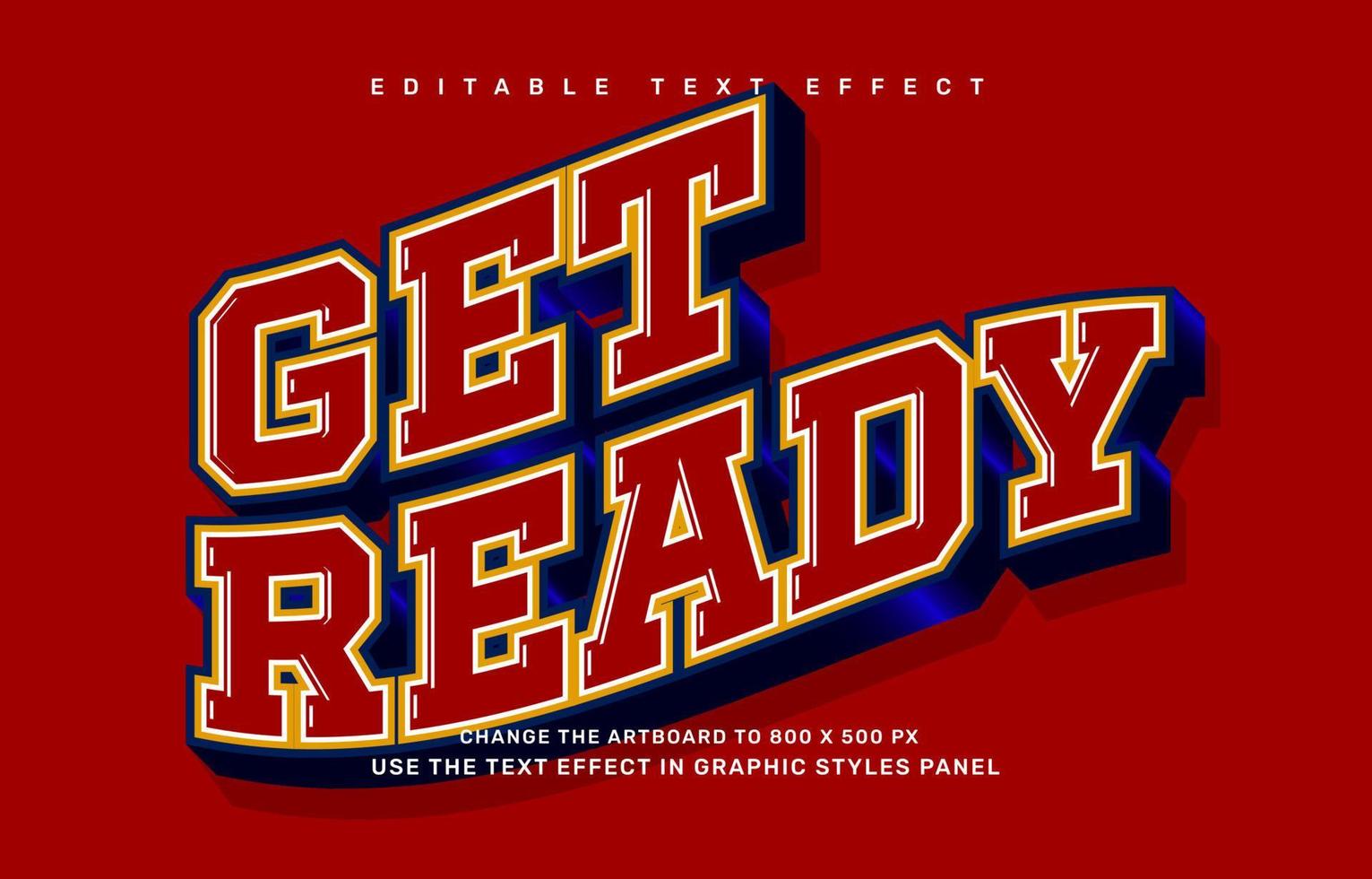 Get ready editable text effect template vector