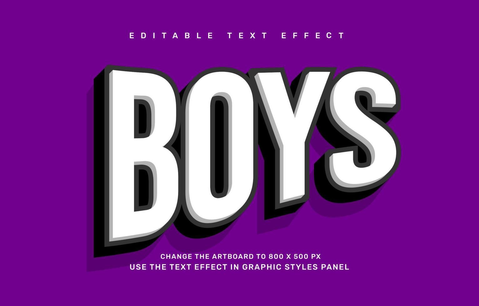Boys editable text effect template vector