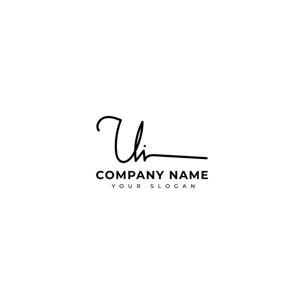 Ui Initial signature logo vector design