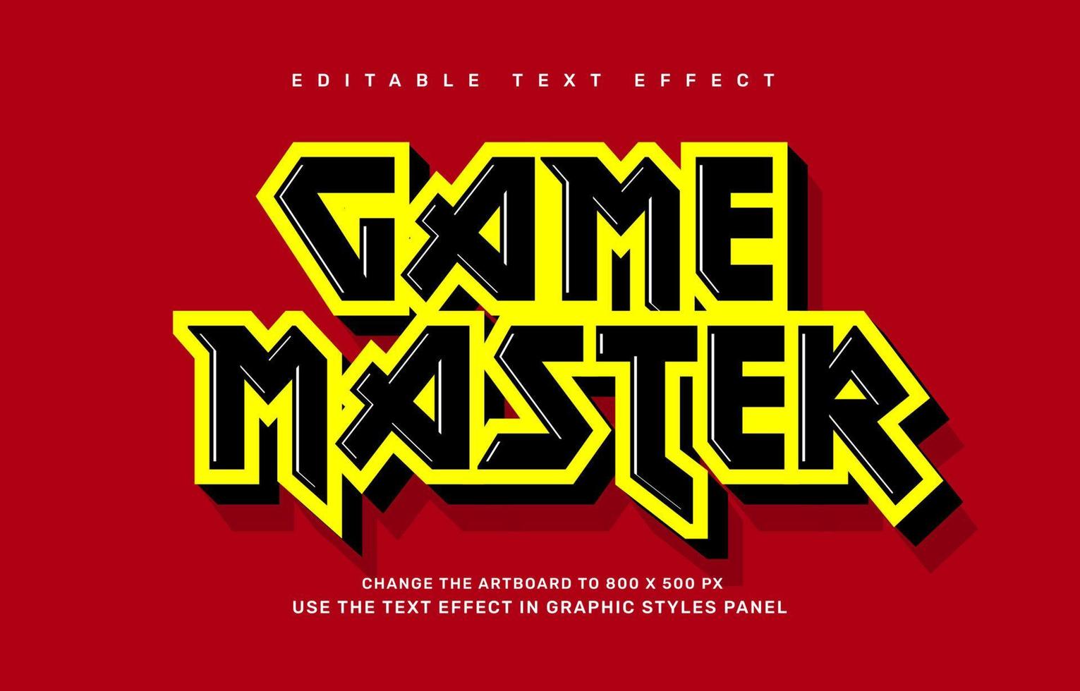 Game master editable text effect template vector