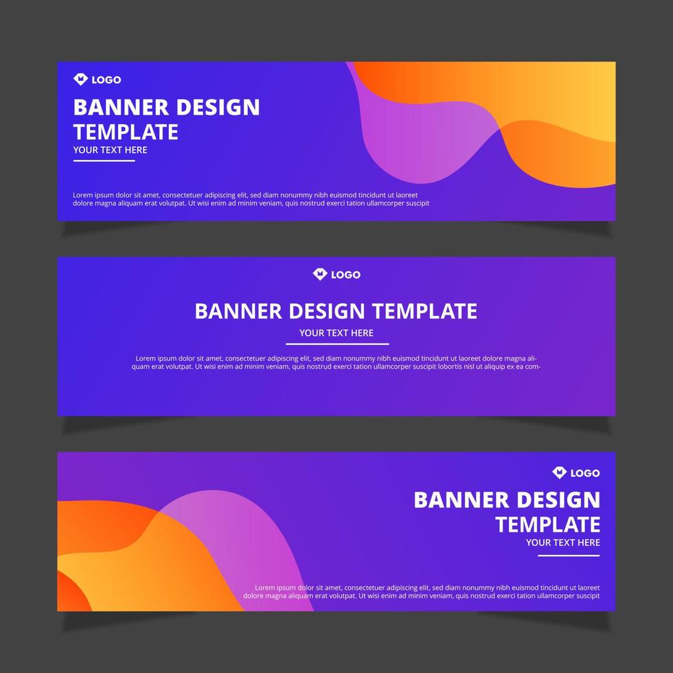 Set of modern abstract vector banners design. Template ready for use in web or print design.