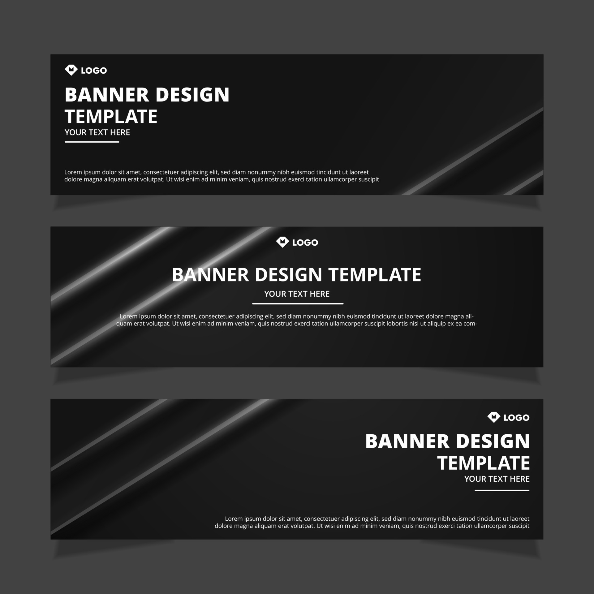 Set of creative modern abstract vector business banners design