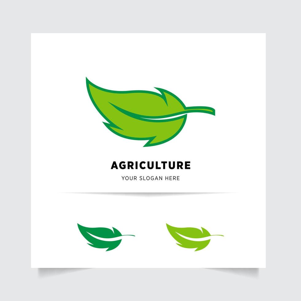 plano emblema logo diseño para agricultura con el concepto de verde hojas vector. verde naturaleza logo usado para agrícola sistemas, agricultores, y plantación productos logo modelo. vector