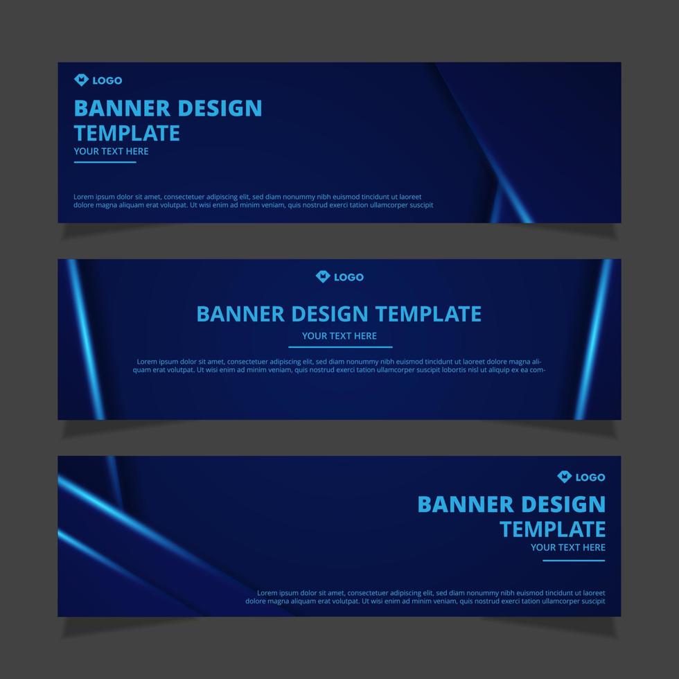 Set of creative modern abstract vector business banners design. Template ready for use in web or print design.