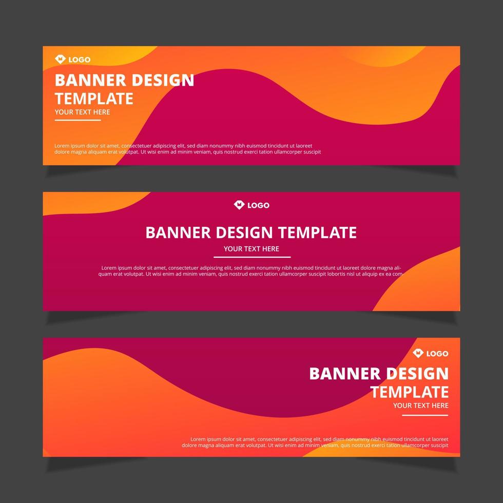 Set of modern abstract vector banners design. Template ready for use in web or print design.