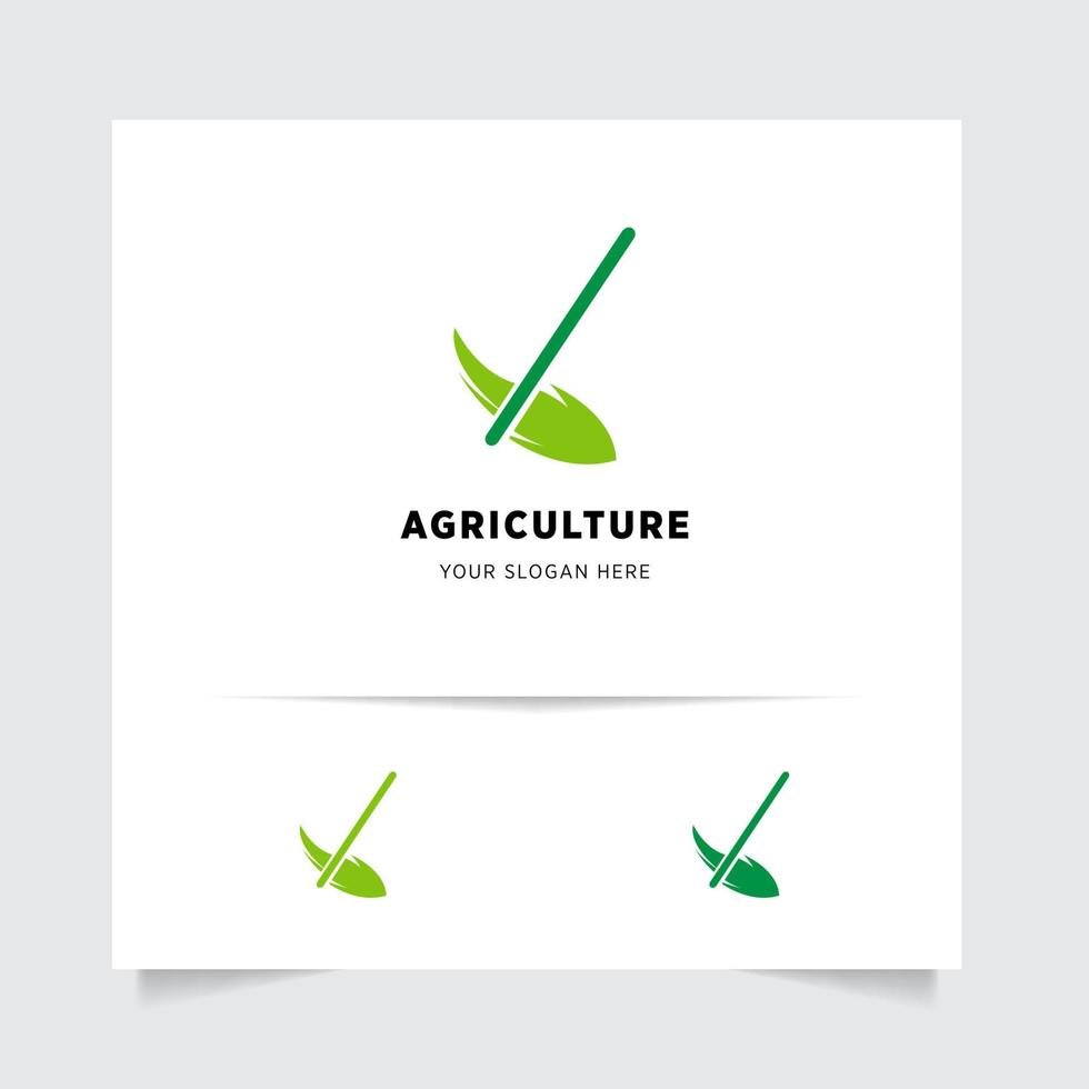 plano emblema logo diseño para agricultura con el concepto de verde hojas vector. verde naturaleza logo usado para agrícola sistemas, agricultores, y plantación productos logo modelo. vector