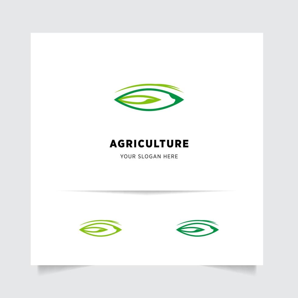 flat emblem logo design for Agriculture with the concept of green leaves vector. Green nature logo used for agricultural systems, farmers, and plantation products. logo template. vector