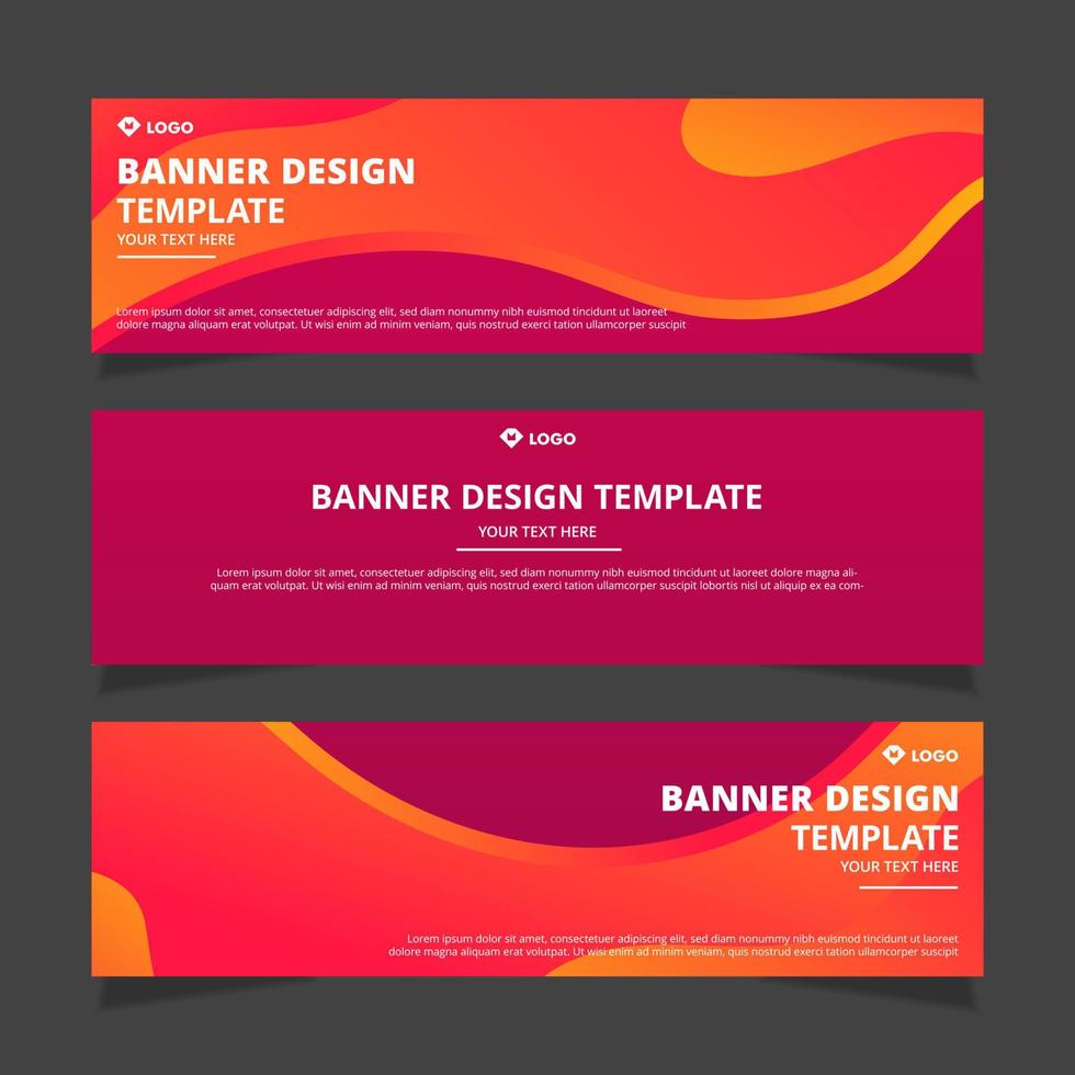 Set of modern abstract vector banners design. Template ready for use in web or print design.