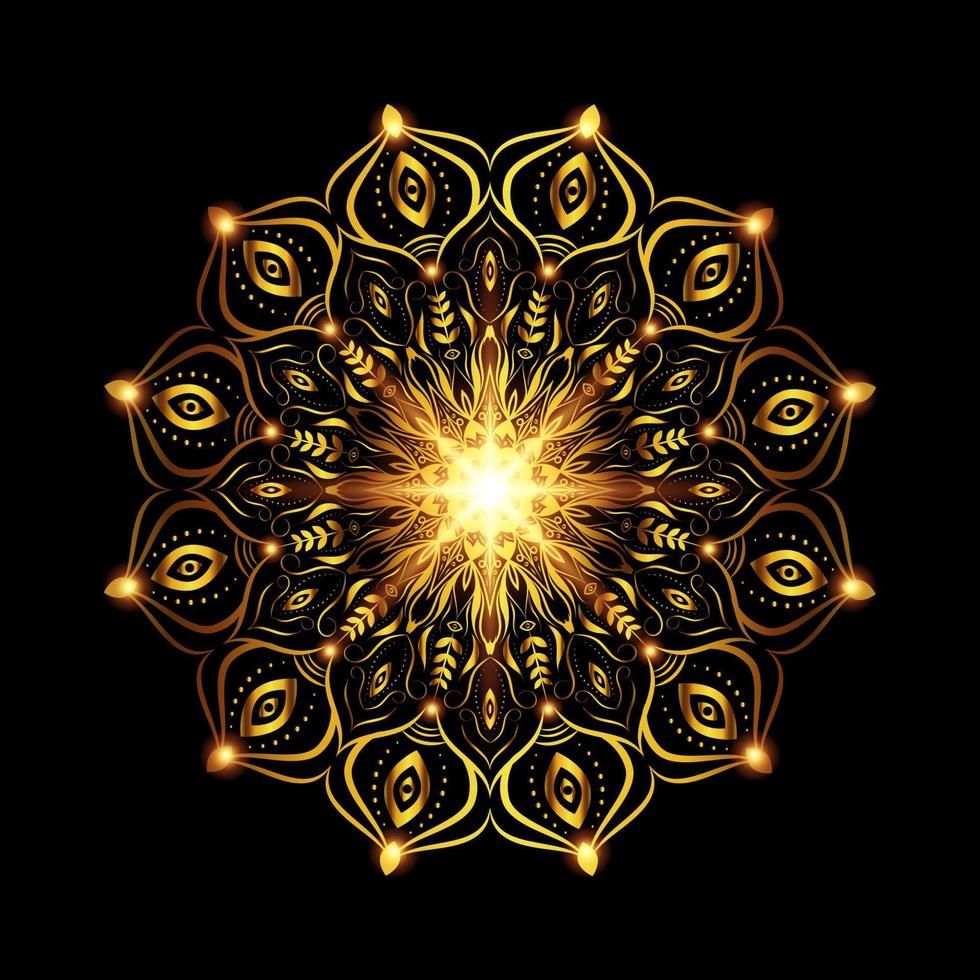 lujo mandala antecedentes con oro arabesco modelo Arábica islámico este estilo vector