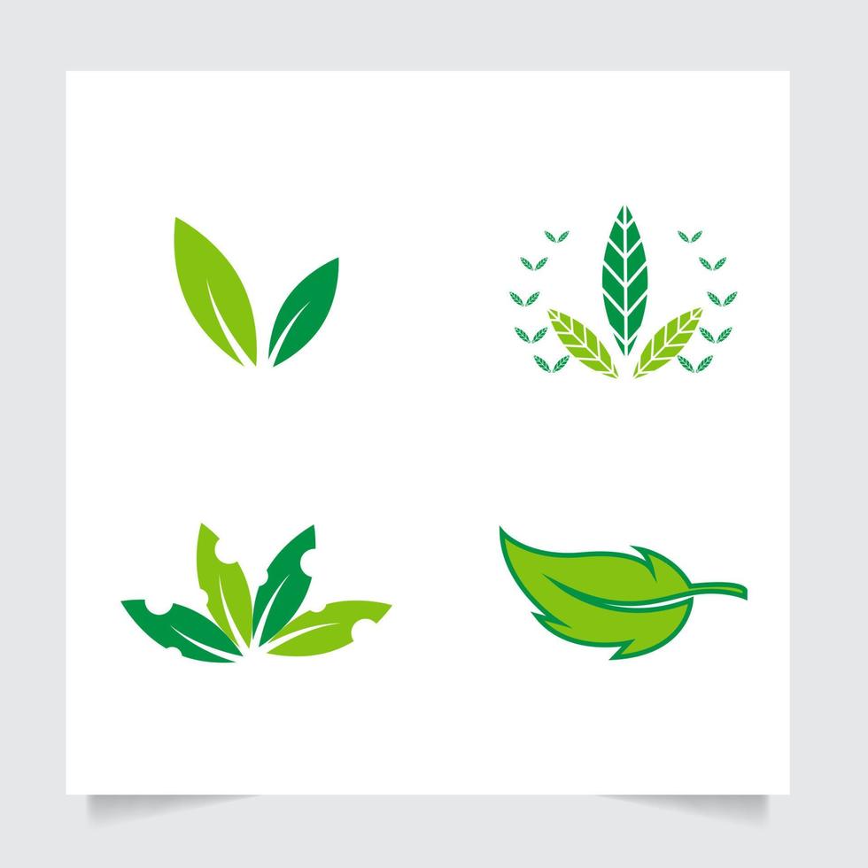 set collecrion flat emblem logo design for Agriculture with the concept of green leaves vector. Green nature logo used for agricultural systems, farmers, and plantation products. logo template. vector